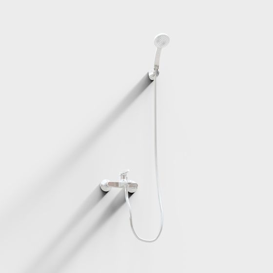 Minimalist Low-Poly Shower System 3D model