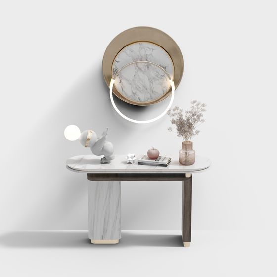 Elegant Marble Art Table 3D model