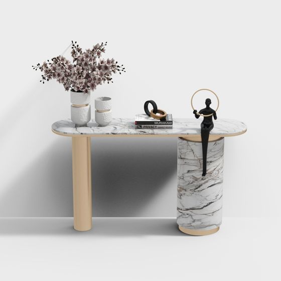 Elegant Marble Art Table 3D model