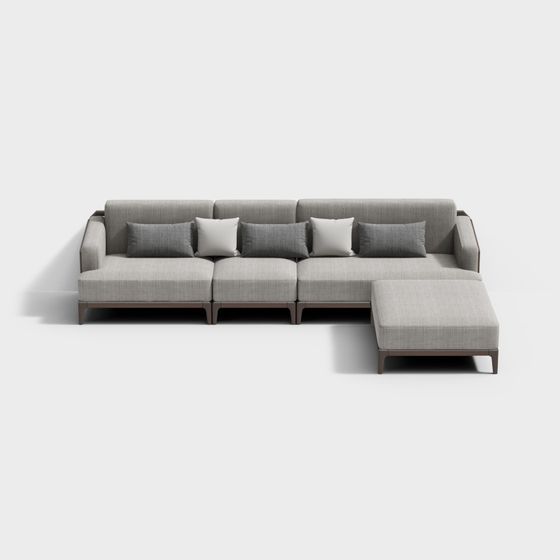Urban Comfort Low-Poly Sofa 3D Model