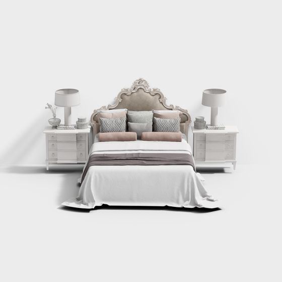 Romantic Princess Bed 3D model
