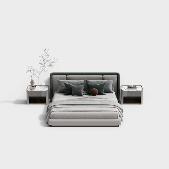 Urban Retreat 3D Model Bed for Contemporary Homes