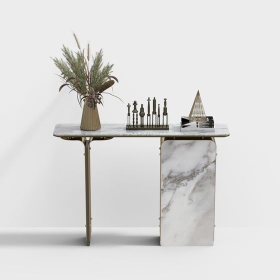 Stylish Marble Side Table 3D model for Contemporary Spaces