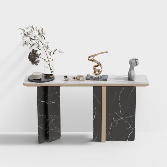 Elegant Marble Art Table 3D Model