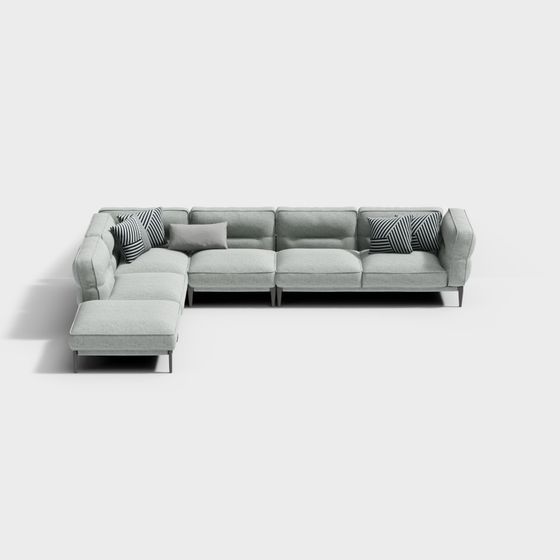 Contemporary 3D Sofa Model for Modern Spaces