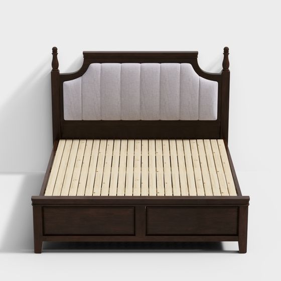 Classic Style 3D Bed Model with Polygon Design