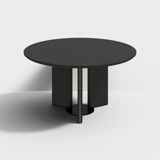 Modern Low-Polygon Round Table 3D model