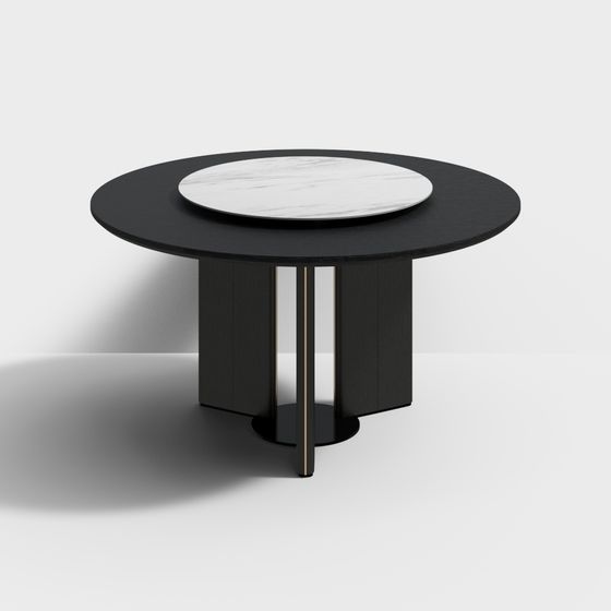 Elegant Low-Polygon Round Table 3D model