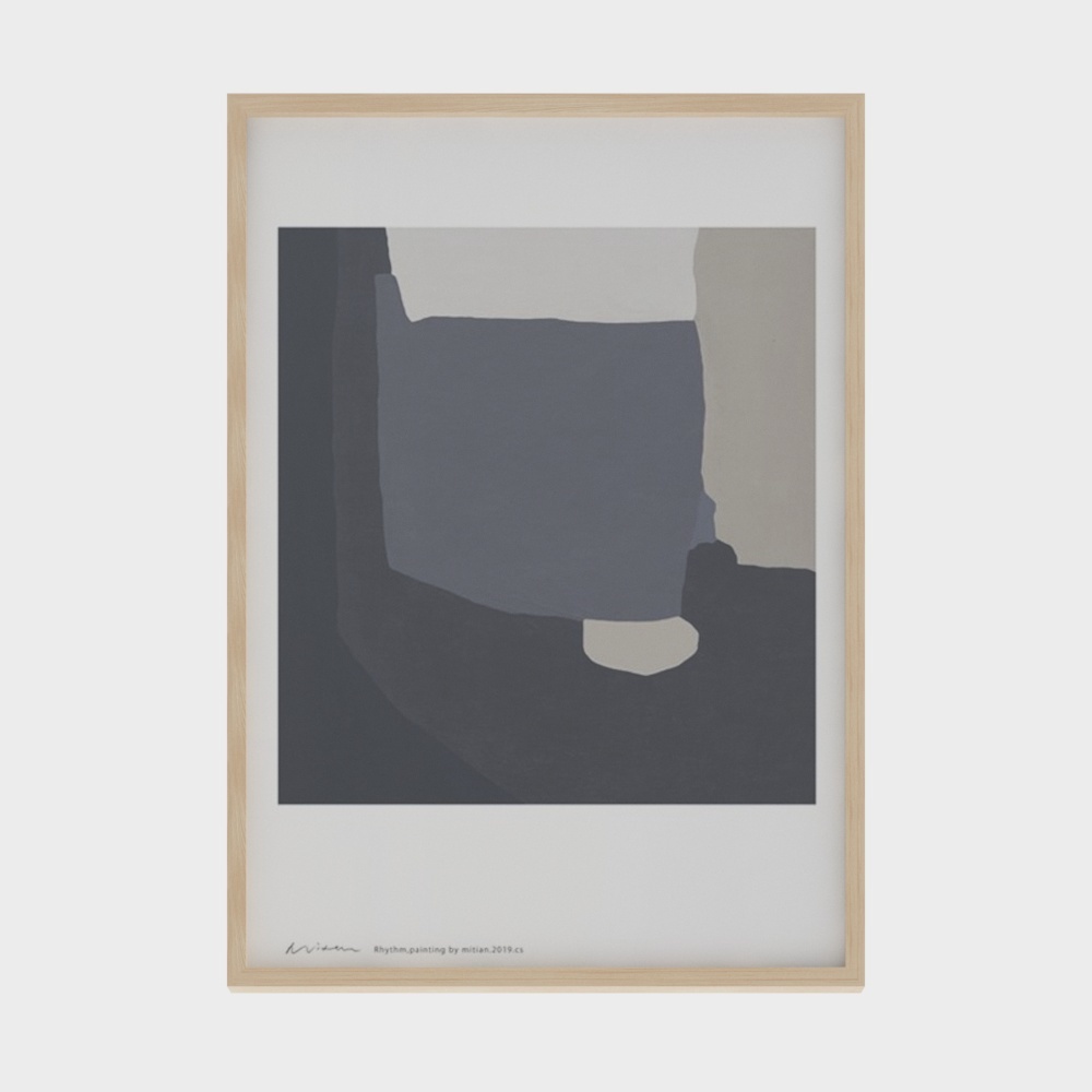 Hill Life Modern Abstract Block Manuscript Nordic-style decorative hanging painting duo Stylish Hyunguan living room dining room fine border - 50× 70 wood frame glass-free B