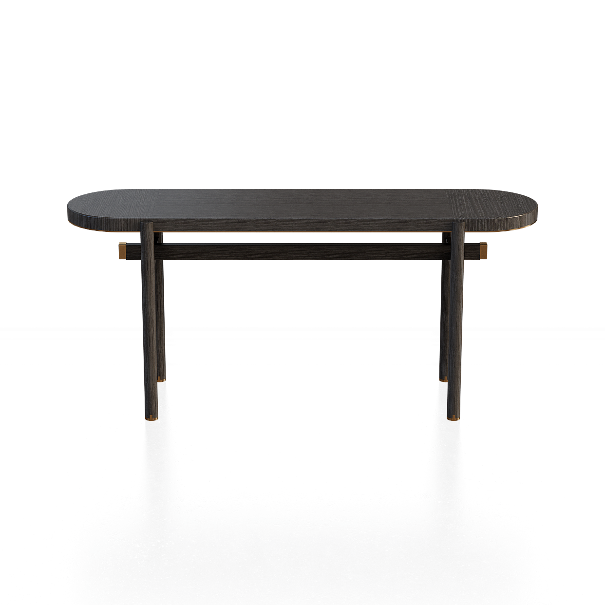 Urban Style Long Table 3D Model – Dark Wood & Metal