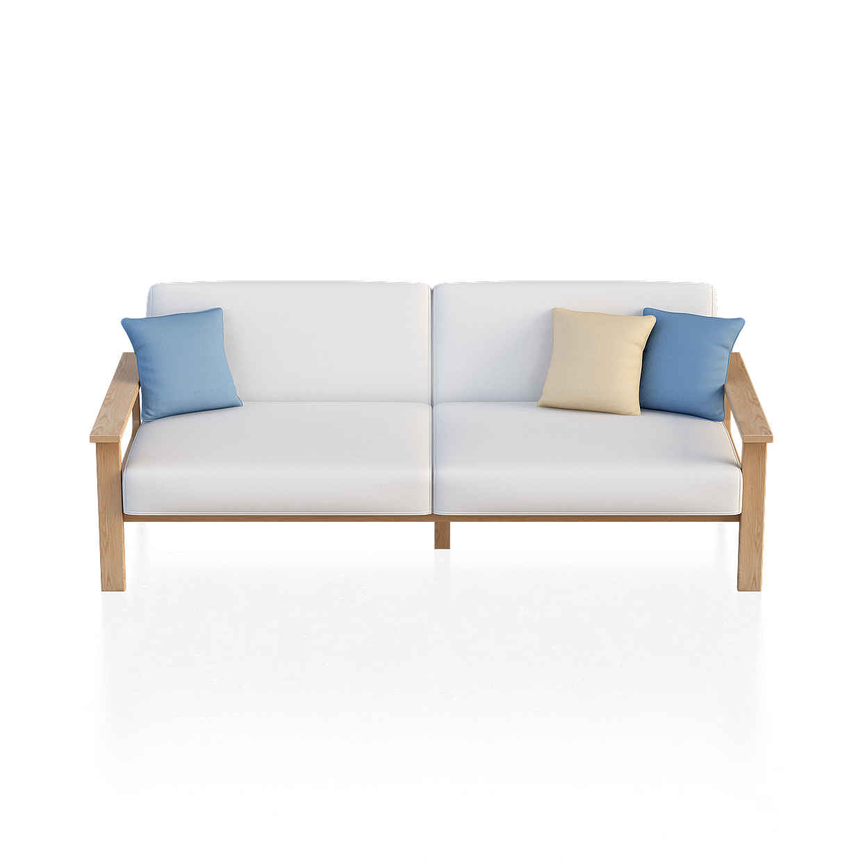 Minimalist Low-Polygon Sofa 3D Model – Nordic Style