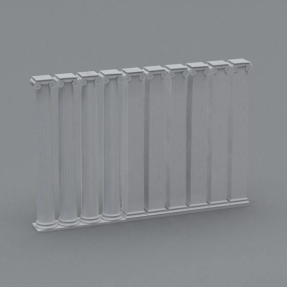 Classical Roman Column Wall 3D model