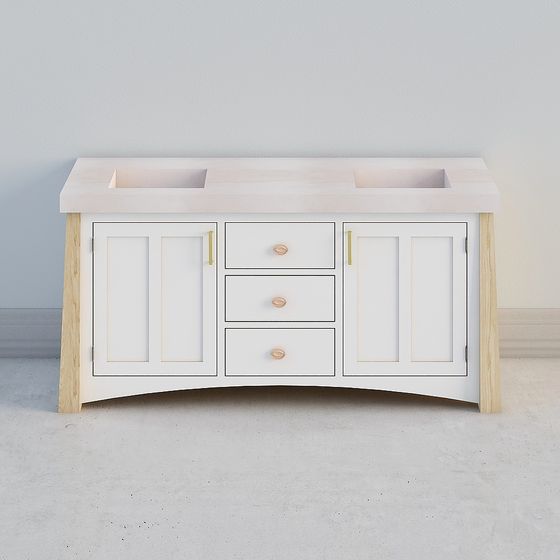 Stylish Bathroom Cabinet 3D model for Contemporary Spaces