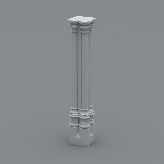 Classic Column Low Poly 3D model