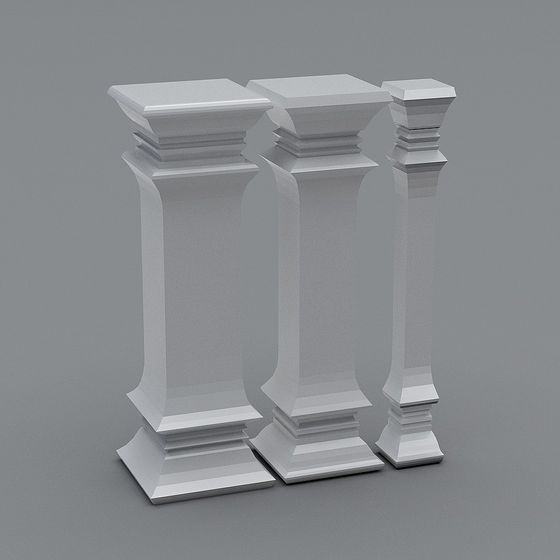 Elegant Low-Poly Roman Column 3D model
