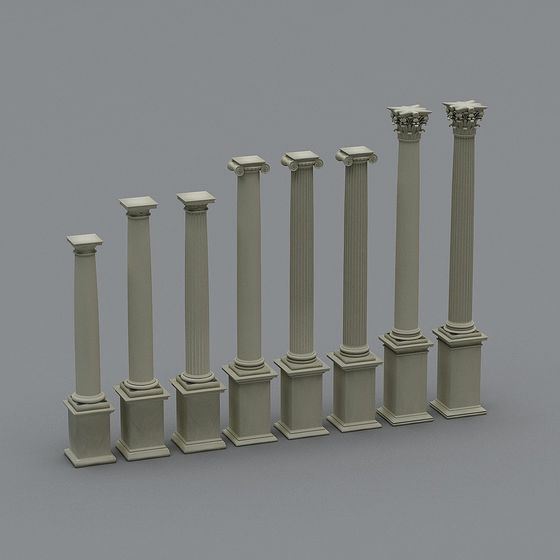 Roman Column 3D Model - Classical Elegance