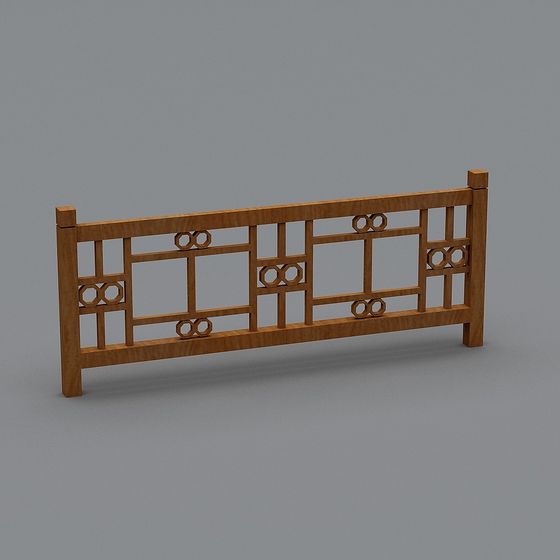Eastern Elegance Railing 3D model