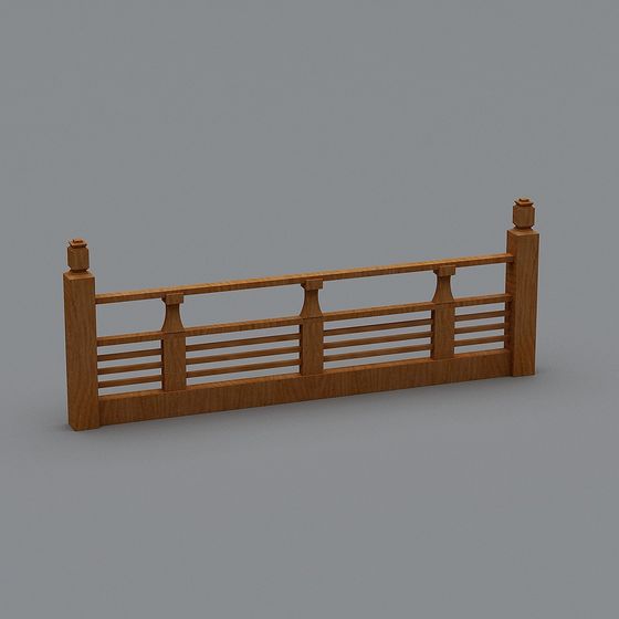 Low Poly Wooden Railing 3D model for Classic Aesthetics