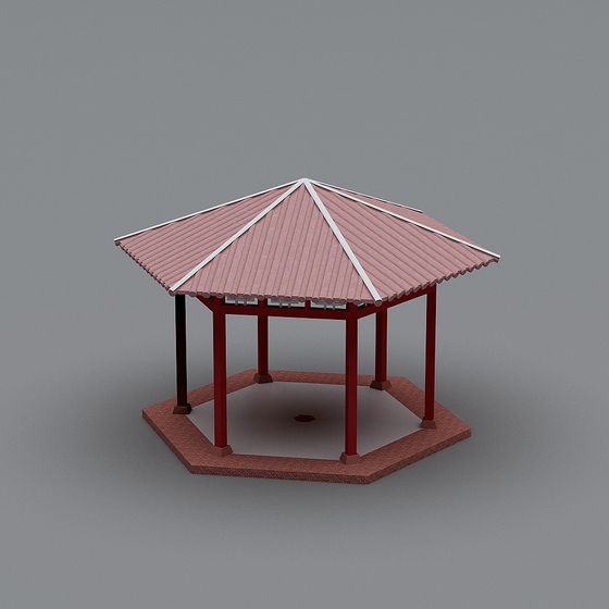 Oriental-Style Pavilion 3D Model
