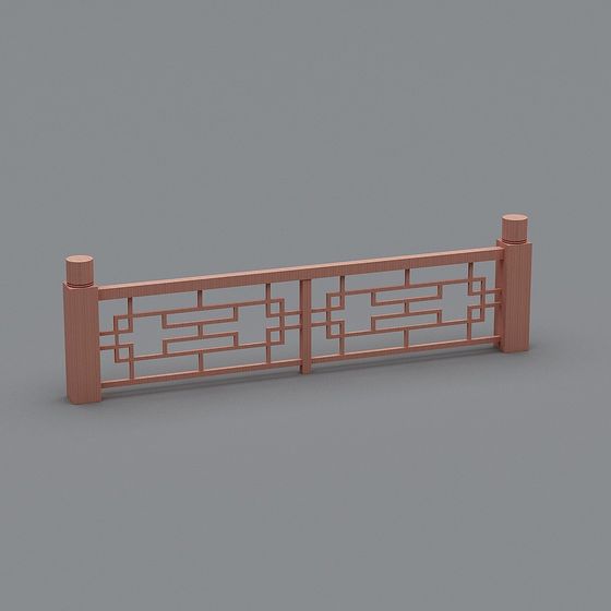 Oriental Rhythm 3D Model - Elegant Guardrail Design