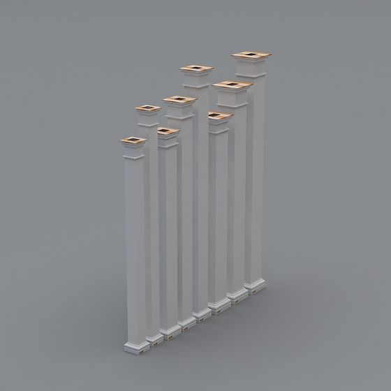 Elegant Low-Poly Roman Column 3D model