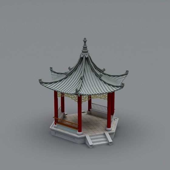 Exquisite Chinese Pavilion 3D model