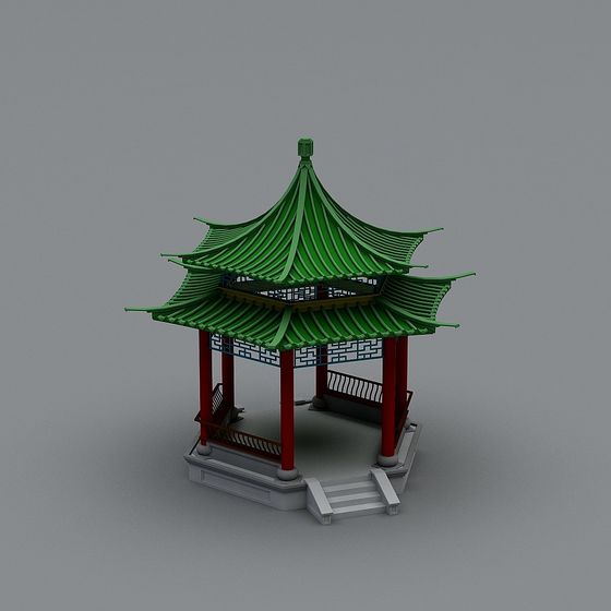 Oriental Aesthetic Pavilion 3D Model