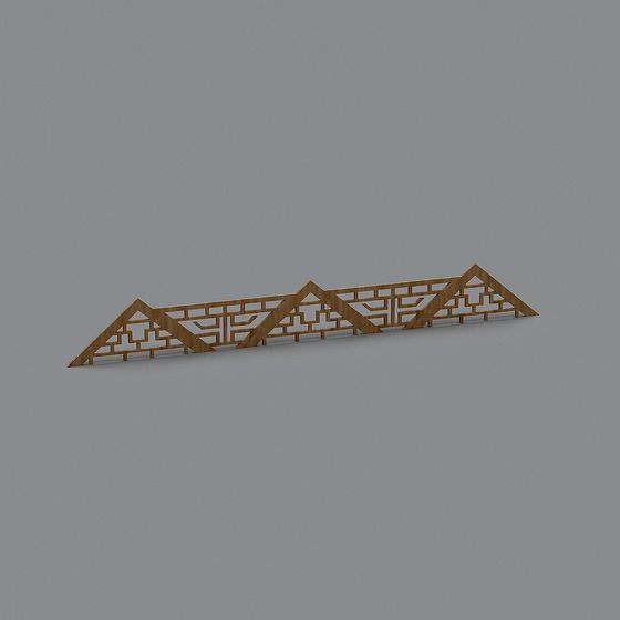 Elegantly Crafted Wooden Bridge 3D model