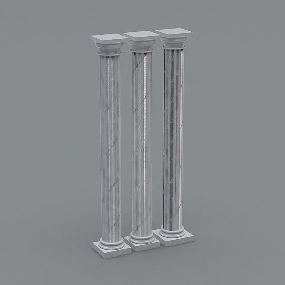 Elegant Marble Columns 3D model