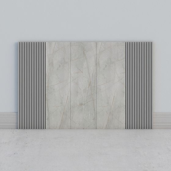 Striped Marble Screen 3D model for Modern Interiors