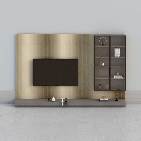 Modern Minimalist TV Wall 3D model