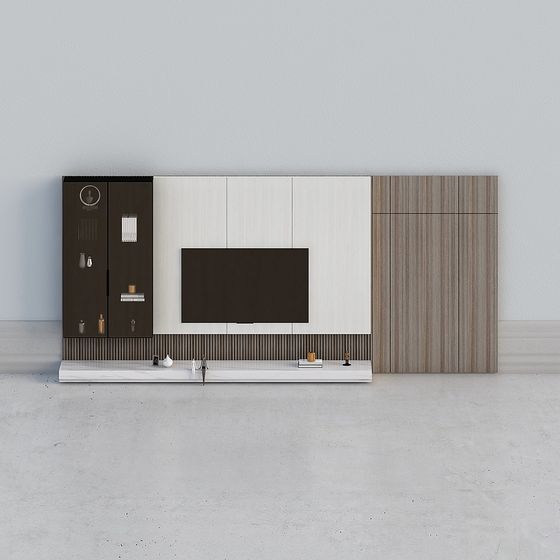 Minimalist Wood Panel Wall 3D Model