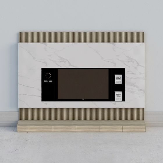 Elegant Low Poly 3D Model TV Wall