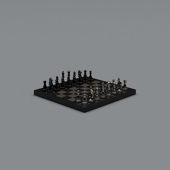 Classic Modern Chessboard 3D model