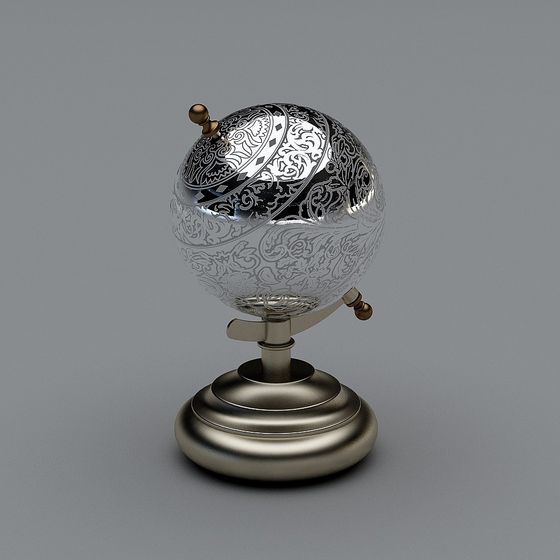 Vintage Globe 3D Model for Modern Design