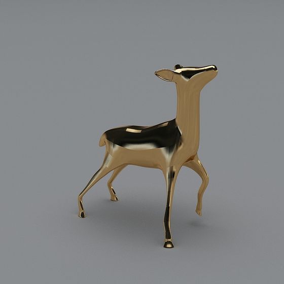 Elegant Golden Deer 3D model