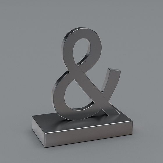Futuristic Low-Polygon Ampersand 3D model
