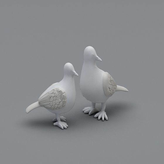 Lifelike Dove 3D Model in Low Poly Design