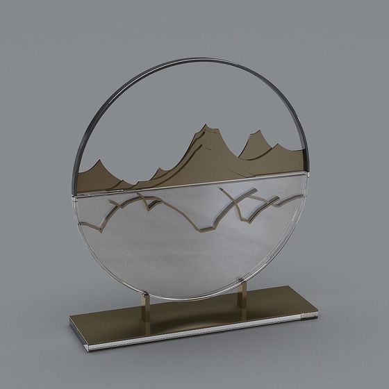 Mountain Horizon Minimalist Sculpture 3D model