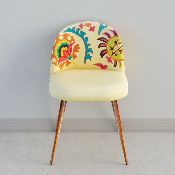 Vibrant Vintage Chair 3D model for Creative Spaces