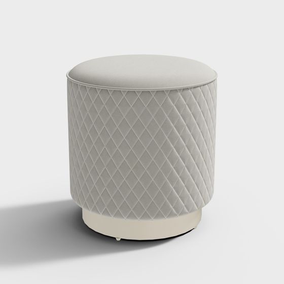 Stylish Round Stool 3D model for Modern Interiors
