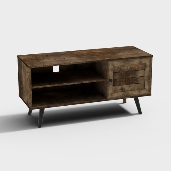 Vintage Industrial Style TV Cabinet 3D Model