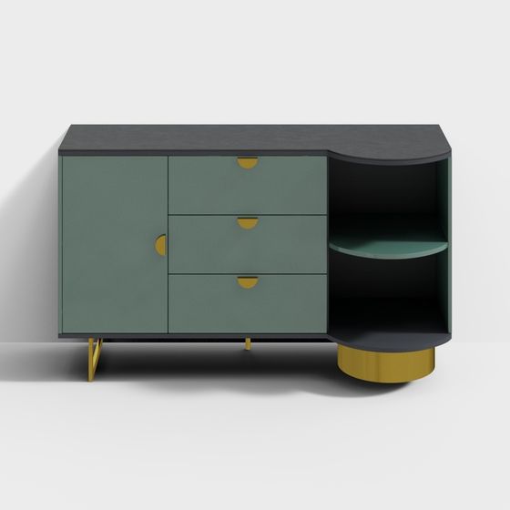 Urban Green Cabinet 3D model for Modern Spaces