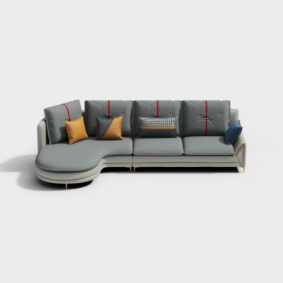 Chic Low-Poly Sofa 3D Model for Contemporary Spaces