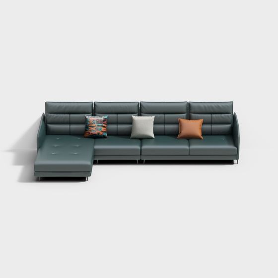 Modern Low-Poly Sofa 3D model for Elegant Living Spaces