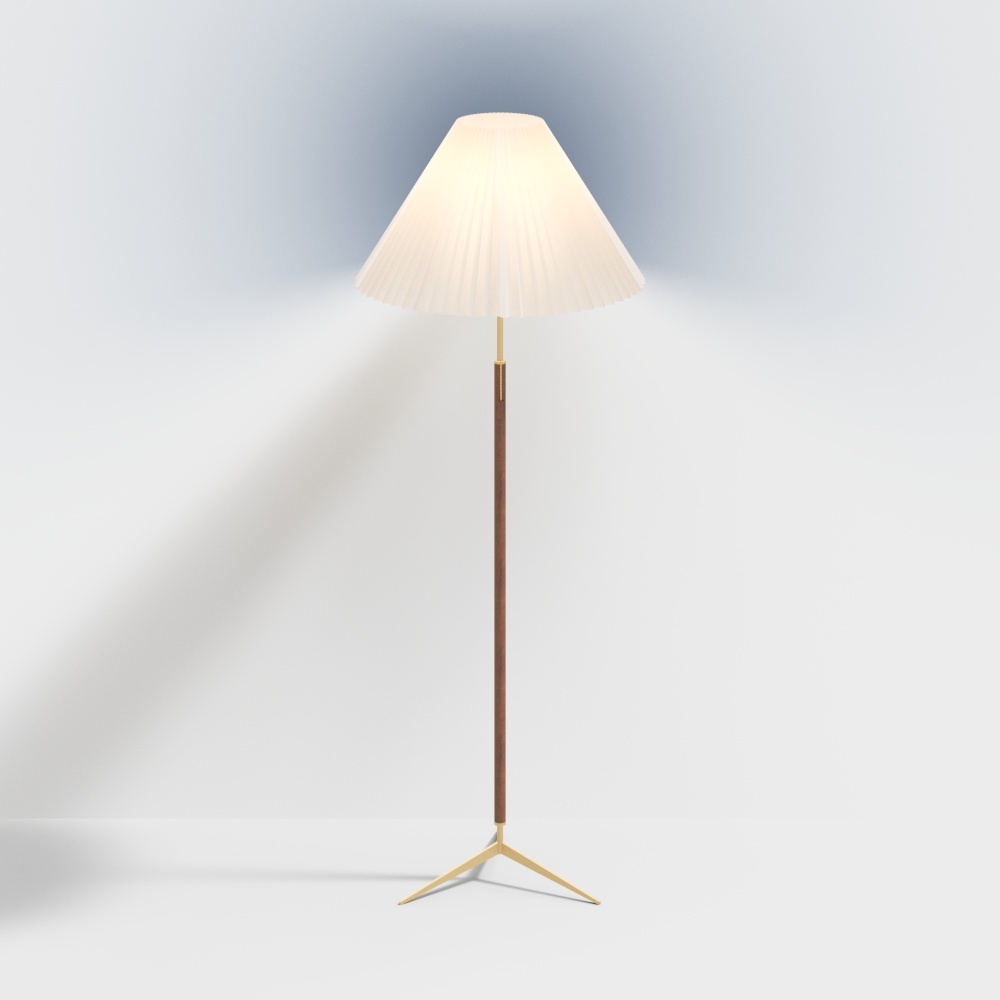 Deux Bois Noirs pour Grande Lampe de Sol en Bambou Légère