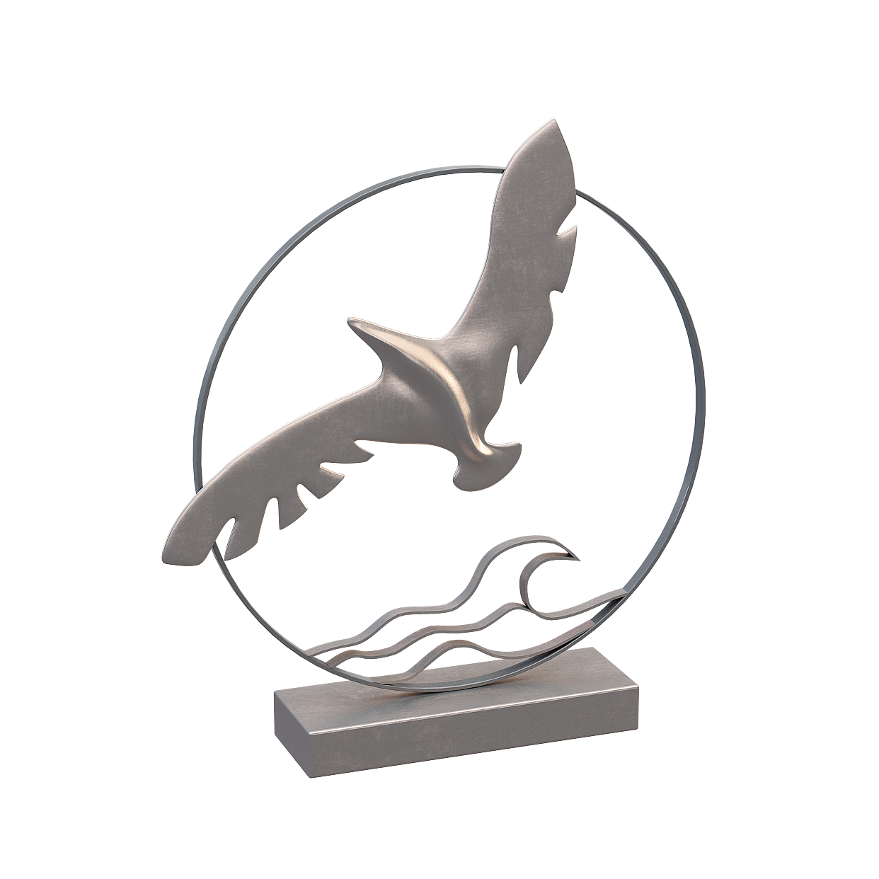 Soaring Freedom Bird Sculpture – Low-Poly Metallic Art