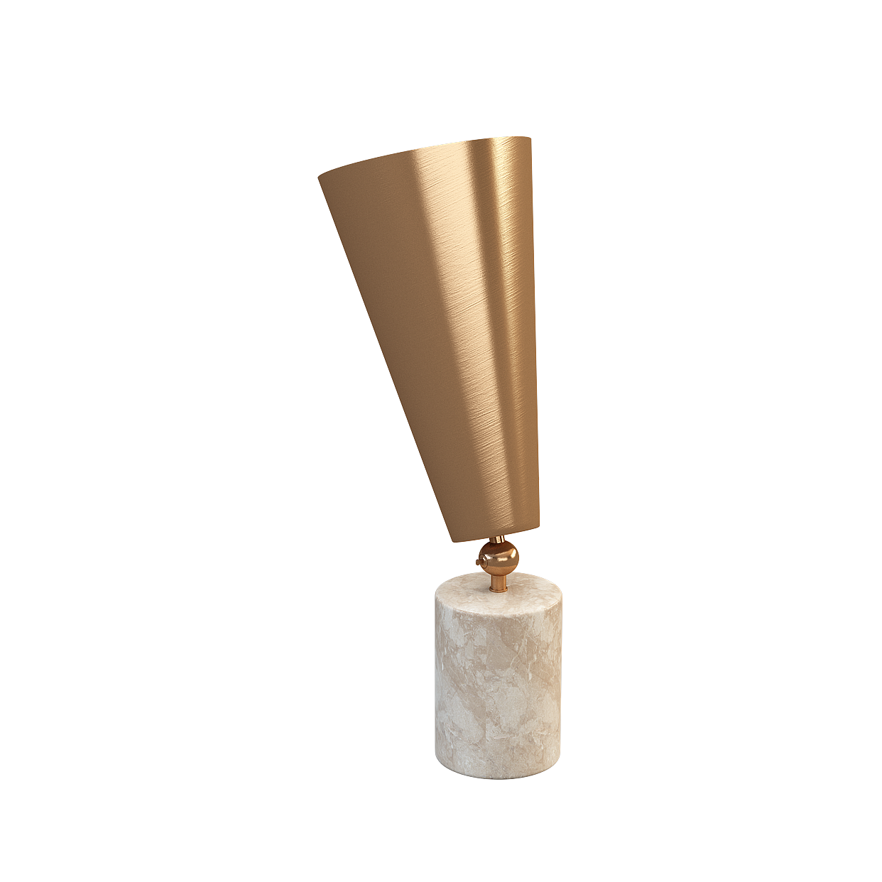 Balance Pillar 3D Model – Marble Base with Gold Cone