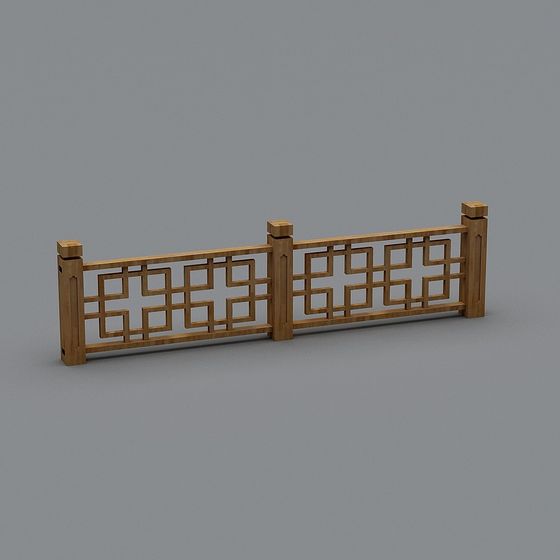 Eastern Elegance 3D Model Wooden Fence