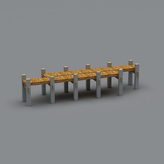 Urban Bench 3D model for Creative Projects